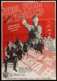 7f079 SANTA FE TRAIL Swedish '40 Errol Flynn, Olivia De Havilland, Michael Curtiz