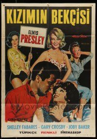 7f133 GIRL HAPPY Turkish '65 different art of Elvis Presley, Shelley Fabares, & many sexy girls!