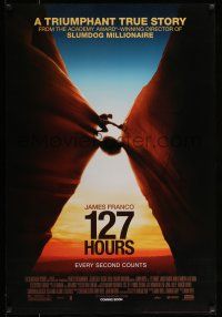 7g010 127 HOURS advance DS 1sh '10 Danny Boyle, James Franco, cool image of climber over rock!