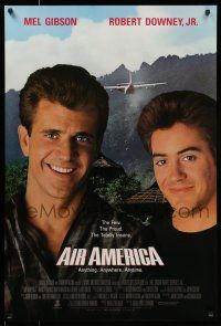 7g020 AIR AMERICA int'l 1sh '90 Mel Gibson & Robert Downey Jr. are flying for the CIA!