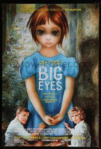 7g089 BIG EYES advance DS 1sh '14 cool image of Amy Adams and Cristoph Waltz painting together!