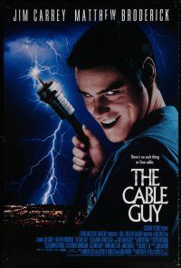 7g113 CABLE GUY DS 1sh '96 Jim Carrey, Matthew Broderick, directed by Ben Stiller!