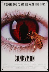 7g115 CANDYMAN 1sh '92 from Clive Barker's Forbidden, creepy close-up image of bee in eyeball!
