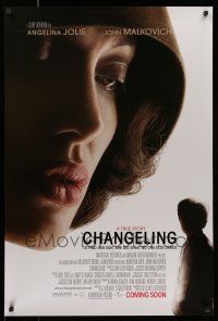 7g122 CHANGELING advance DS 1sh '08 extreme close-up of Angelina Jolie, Clint Eastwood directed!