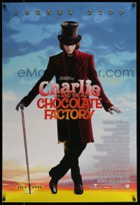 7g125 CHARLIE & THE CHOCOLATE FACTORY July 2005 advance DS 1sh '05 Depp, Burton!
