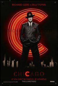 7g128 CHICAGO teaser 1sh '02 great full-length image of Richard Gere as Billy Flynn!