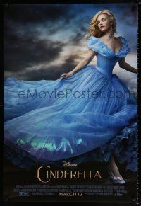 7g133 CINDERELLA advance DS 1sh '15 great image of Lilly James in the title role!