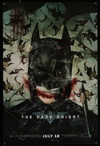 7g169 DARK KNIGHT wilding 1sh '08 cool playing card collage of Christian Bale as Batman!