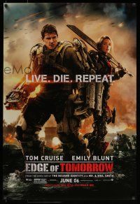 7g211 EDGE OF TOMORROW June 06 teaser DS 1sh '14 Tom Cruise & Emily Blunt, live, die, repeat!