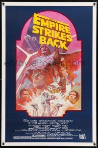 7g217 EMPIRE STRIKES BACK 1sh R82 George Lucas sci-fi classic, cool artwork by Tom Jung!