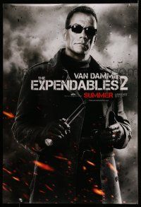 7g229 EXPENDABLES 2 teaser DS 1sh '12 great close-up image of tough-guy Jean-Claude Van Damme!