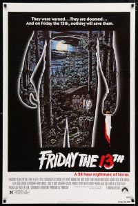 7g257 FRIDAY THE 13th 1sh R80s great Alex Ebel art, slasher classic, 24 hours of terror!