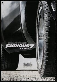 7g262 FURIOUS 7 teaser DS 1sh '15 Jason Statham, Dwayne Johnson, Vin Diesel, cool car image!