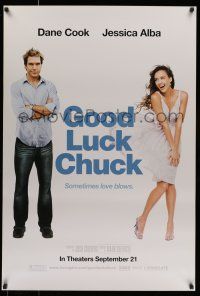 7g281 GOOD LUCK CHUCK teaser 1sh '07 image of sexy Jessica Alba with Dane Cook!