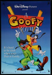 7g282 GOOFY MOVIE blue style DS 1sh '95 Walt Disney, it's hard to be cool when your dad is Goofy!
