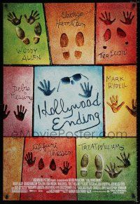 7g320 HOLLYWOOD ENDING DS 1sh '02 Woody Allen, concrete shoe & hand imprints of main cast!