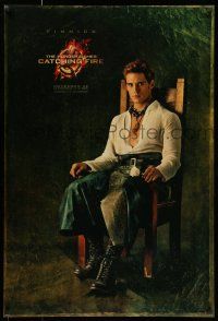 7g335 HUNGER GAMES: CATCHING FIRE teaser DS 1sh '13 Sam Claflin as Finnick seated in chair!