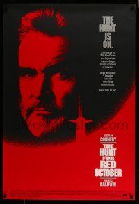 7g342 HUNT FOR RED OCTOBER int'l 1sh '90 Russian military submarine captain Sean Connery, hunt is on