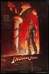 7g360 INDIANA JONES & THE TEMPLE OF DOOM NSS style 1sh '84 Harrison Ford, Bruce Wolfe art!