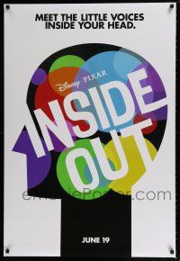 7g364 INSIDE OUT advance DS 1sh '15 Walt Disney, Pixar, meet the little voices inside your head!
