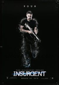 7g367 INSURGENT teaser DS 1sh '15 The Divergent Series, cool image of Theo James as Four!