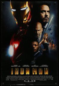 7g374 IRON MAN advance DS 1sh '08 Robert Downey Jr. is Iron Man, Gwyneth Paltrow!