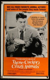 7g378 IT'S SHOWTIME 1sh R80s Ronald Reagan, The Wonderful World of Those Cuckoo Crazy Animals!