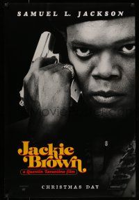 7g383 JACKIE BROWN teaser 1sh '97 Quentin Tarantino, cool image of Samuel L. Jackson!