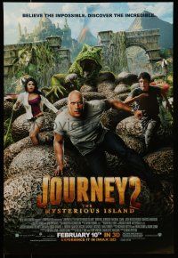7g394 JOURNEY 2: THE MYSTERIOUS ISLAND advance DS 1sh '12 Dwayne Johnson, Michael Caine!
