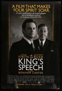 7g408 KING'S SPEECH DS 1sh '10 Colin Firth, Helena Bonham Carter, Geoffrey Rush!