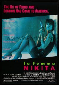 7g413 LA FEMME NIKITA 1sh '91 Luc Besson, sexy Anne Parillaud w/pistol!