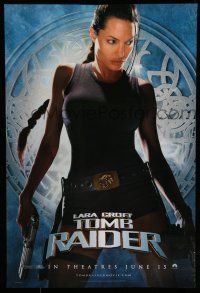7g414 LARA CROFT TOMB RAIDER teaser DS 1sh '01 sexy Angelina Jolie, from popular video game!