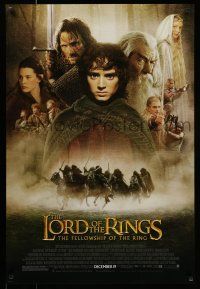 7g431 LORD OF THE RINGS: THE FELLOWSHIP OF THE RING advance 1sh '01 Tolkien, montage of top cast!