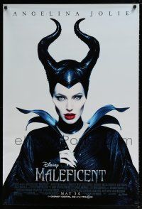 7g450 MALEFICENT advance DS 1sh '14 cool image of sexy Angelina Jolie in title role!