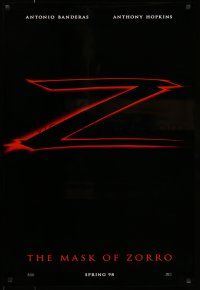 7g471 MASK OF ZORRO teaser DS 1sh '98 Antonio Banderas, Catherine Zeta-Jones, Anthony Hopkins
