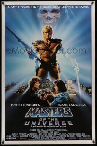7g472 MASTERS OF THE UNIVERSE 1sh '87 great image of Dolph Lundgren as He-Man!