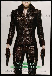 7g478 MATRIX RELOADED teaser DS 1sh '03 cool image of Jada Pinkett Smith as Niobe!