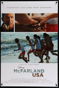 7g489 MCFARLAND USA advance DS 1sh '15 Walt Disney, Kevin Costner, Maria Bello, beach running!