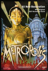 7g497 METROPOLIS 1sh R02 Fritz Lang classic, Brigitte Helm as the robot, The New Tower of Babel!