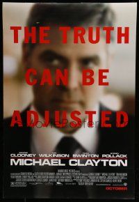 7g499 MICHAEL CLAYTON advance DS 1sh '07 George Clooney, the truth can be adjusted!