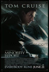 7g508 MINORITY REPORT style B advance 1sh '02 Steven Spielberg, Tom Cruise, Colin Farrell