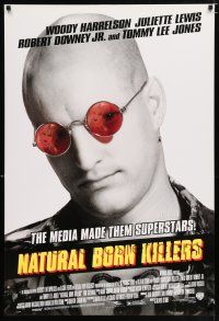 7g541 NATURAL BORN KILLERS white tagline style B DS 1sh '94 Stone cult classic, Woody Harrelson!
