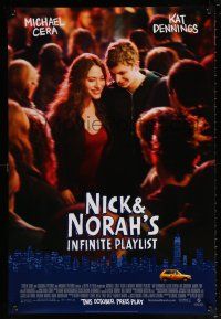 7g544 NICK & NORAH'S INFINITE PLAYLIST advance DS 1sh '08 Michael Cera, Kat Dennings in title roles