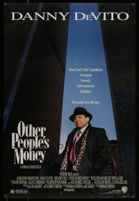 7g567 OTHER PEOPLE'S MONEY 1sh '91 Danny DeVito, Gregory Peck, Penelope Ann Miller