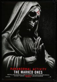 7g574 PARANORMAL ACTIVITY THE MARKED ONES int'l advance DS 1sh '14 horror image of praying skeleton