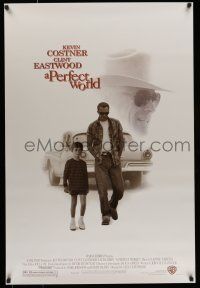 7g580 PERFECT WORLD 1sh '93 Clint Eastwood, Kevin Costner & T.J. Lowther!