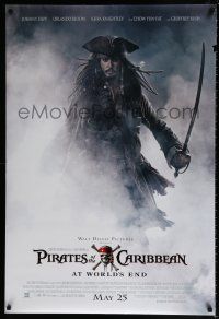 7g583 PIRATES OF THE CARIBBEAN: AT WORLD'S END advance DS 1sh '07 Johnny Depp as Captain Jack!