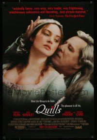 7g620 QUILLS DS 1sh '00 sexy image of Marquis de Sade Geoffrey Rush with pretty Kate Winslet!