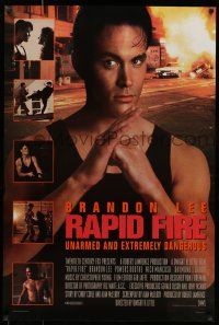 7g625 RAPID FIRE style C int'l DS 1sh '92 Powers Boothe, Nick Mancuso, great images of Brandon Lee