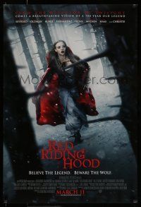 7g627 RED RIDING HOOD advance DS 1sh '11 Amanda Seyfried, believe the legend, beware the wolf!